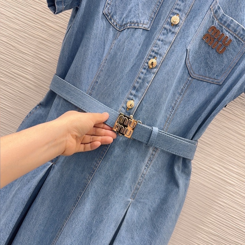 Miu Miu light blue denim dress - Picture 5 of 7